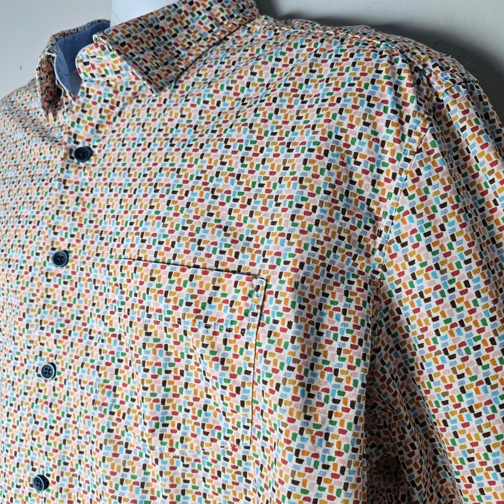 HAUPT Ecologic Modern Fit Men's XXL Button Down Shirt Abstract Print Art Teacher